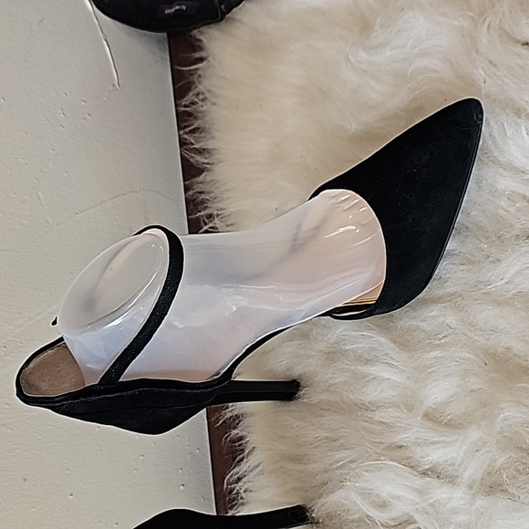 Jessica Simpson black suede stiletto sandals ankle straps high heel - Picture 3 of 13